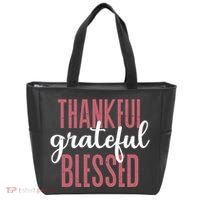 Thankful Grateful Blessed Cute Holiday Tote Bag thumb 0