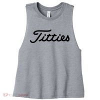 Titties Golf Bachelor Party Funny Golfing Gift Parody Women's Racerback Cropped Tank thumb 0