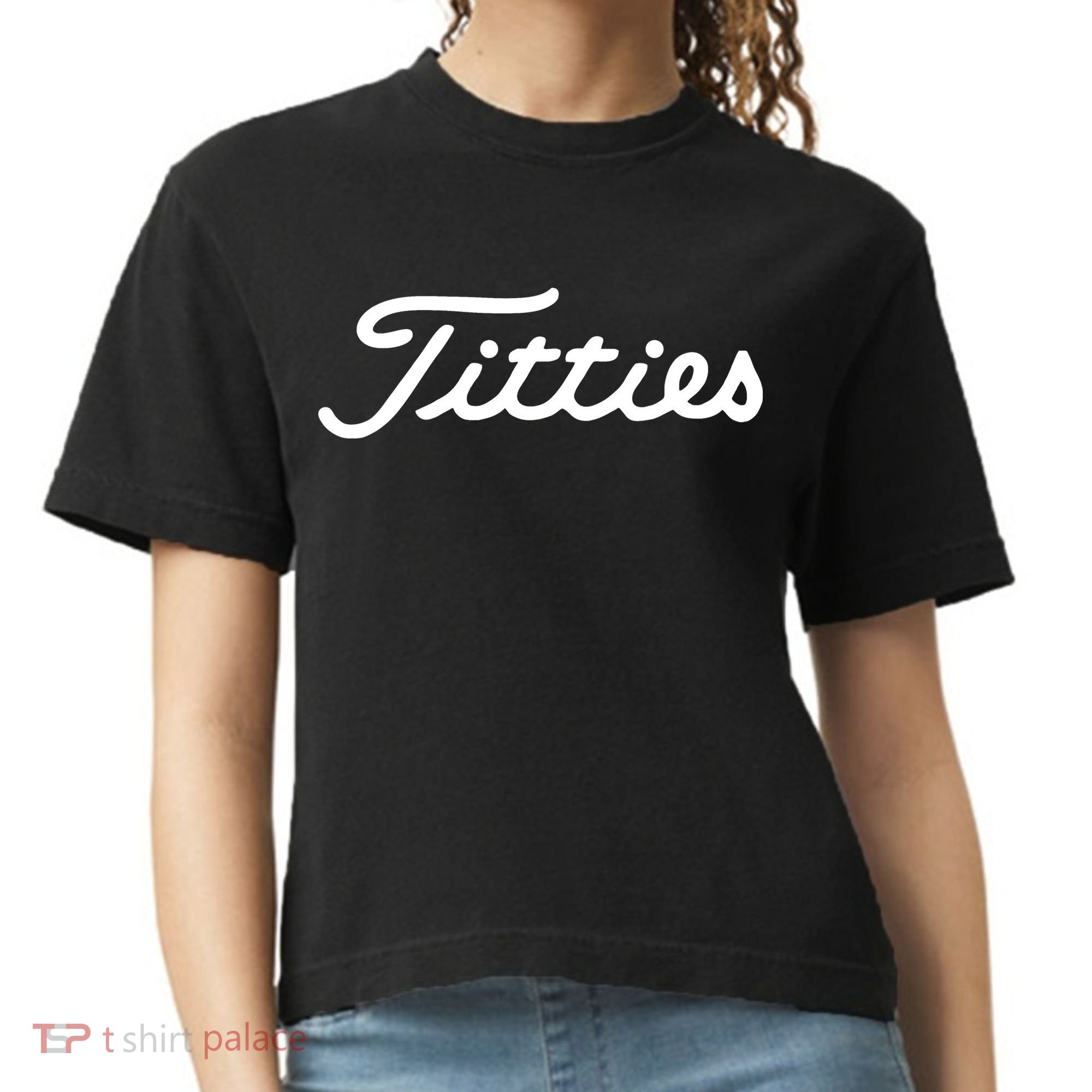 Titties Golf Bachelor Party Funny Golfing Gift Parody Comfort Colors Boxy T-Shirt