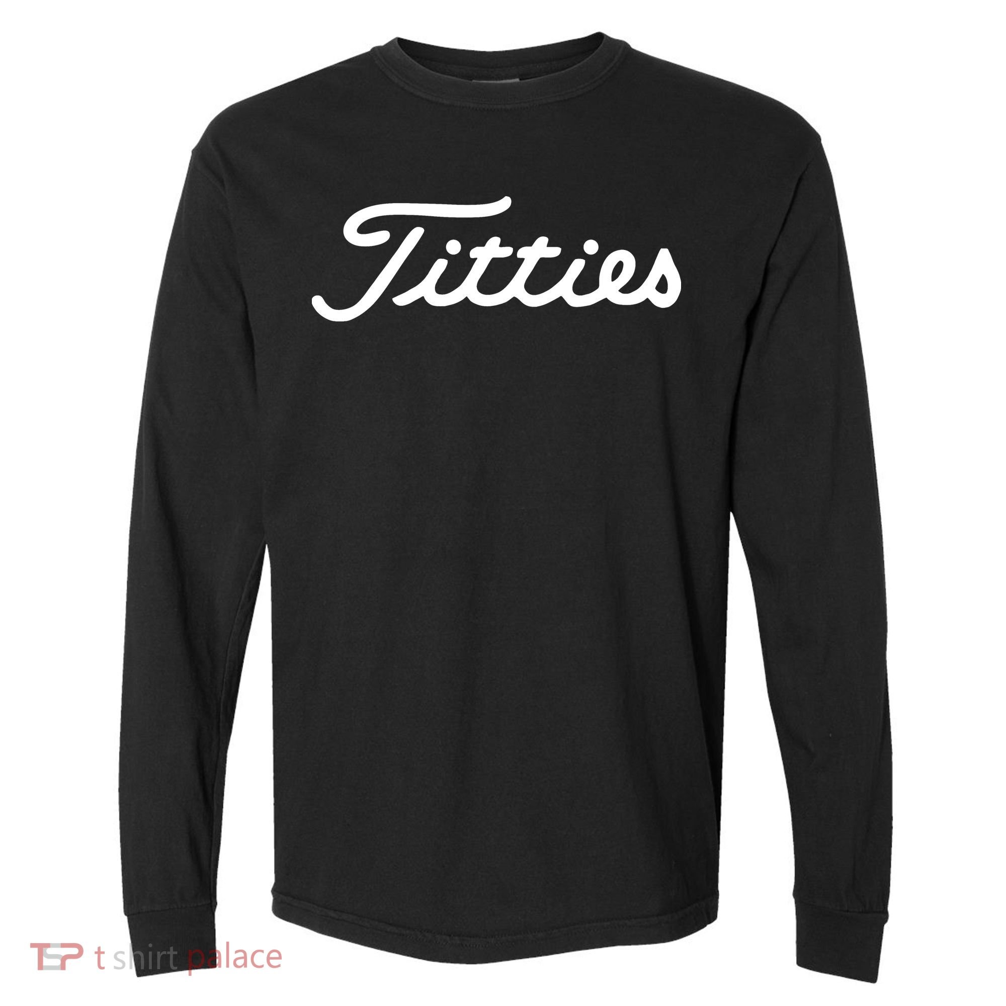 Titties Golf Bachelor Party Funny Golfing Gift Parody Comfort Colors Heavyweight Long Sleeve T-Shirt