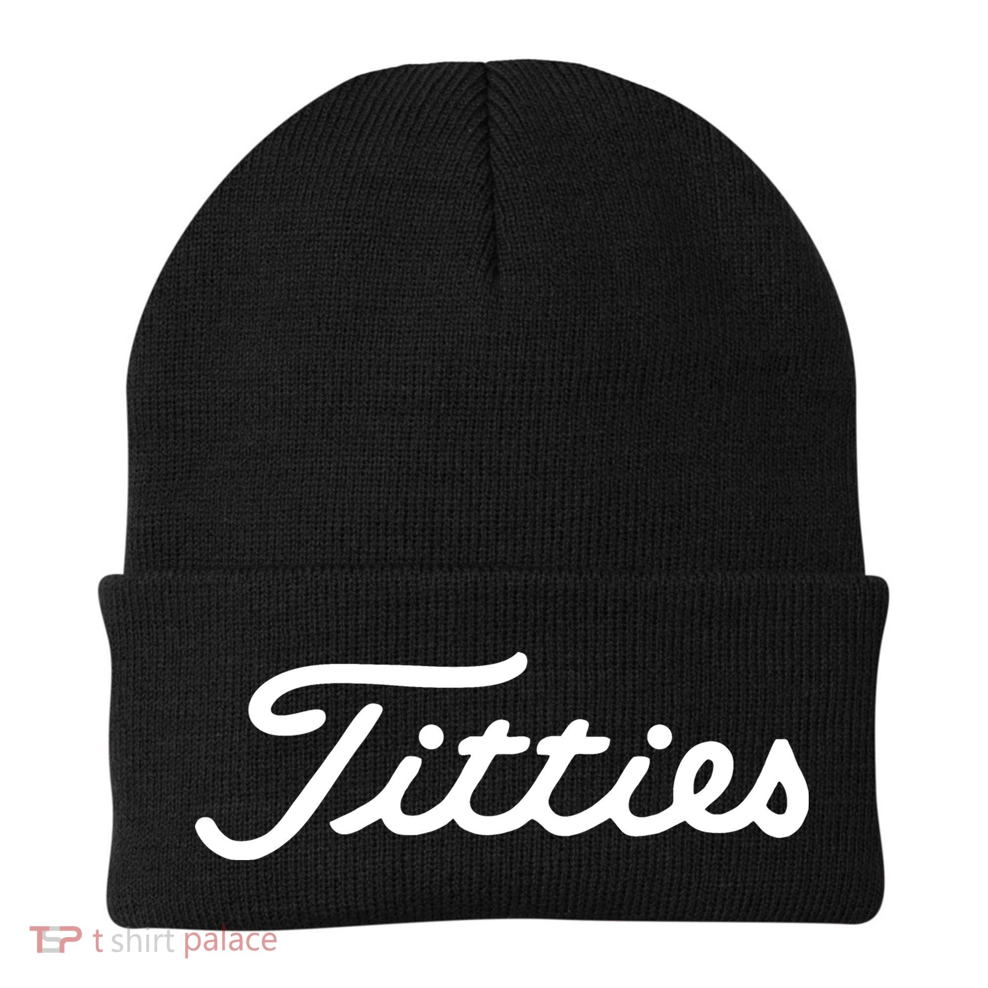 Titties Golf Bachelor Party Funny Golfing Gift Parody Beanie