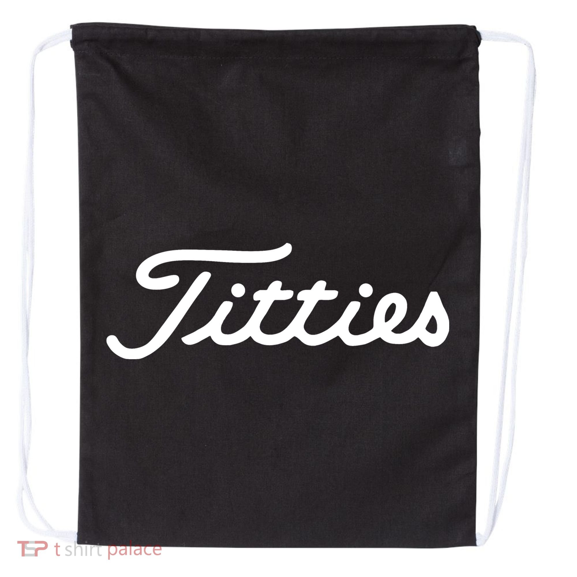 Titties Golf Bachelor Party Funny Golfing Gift Parody Drawstring Bag