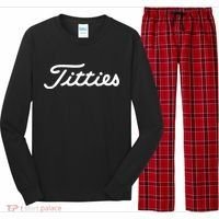 Titties Golf Bachelor Party Funny Golfing Gift Parody Long Sleeve Pajama Set thumb 0
