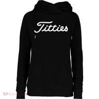 Titties Golf Bachelor Party Funny Golfing Gift Parody Womens Funnel Neck Pullover Hood thumb 0