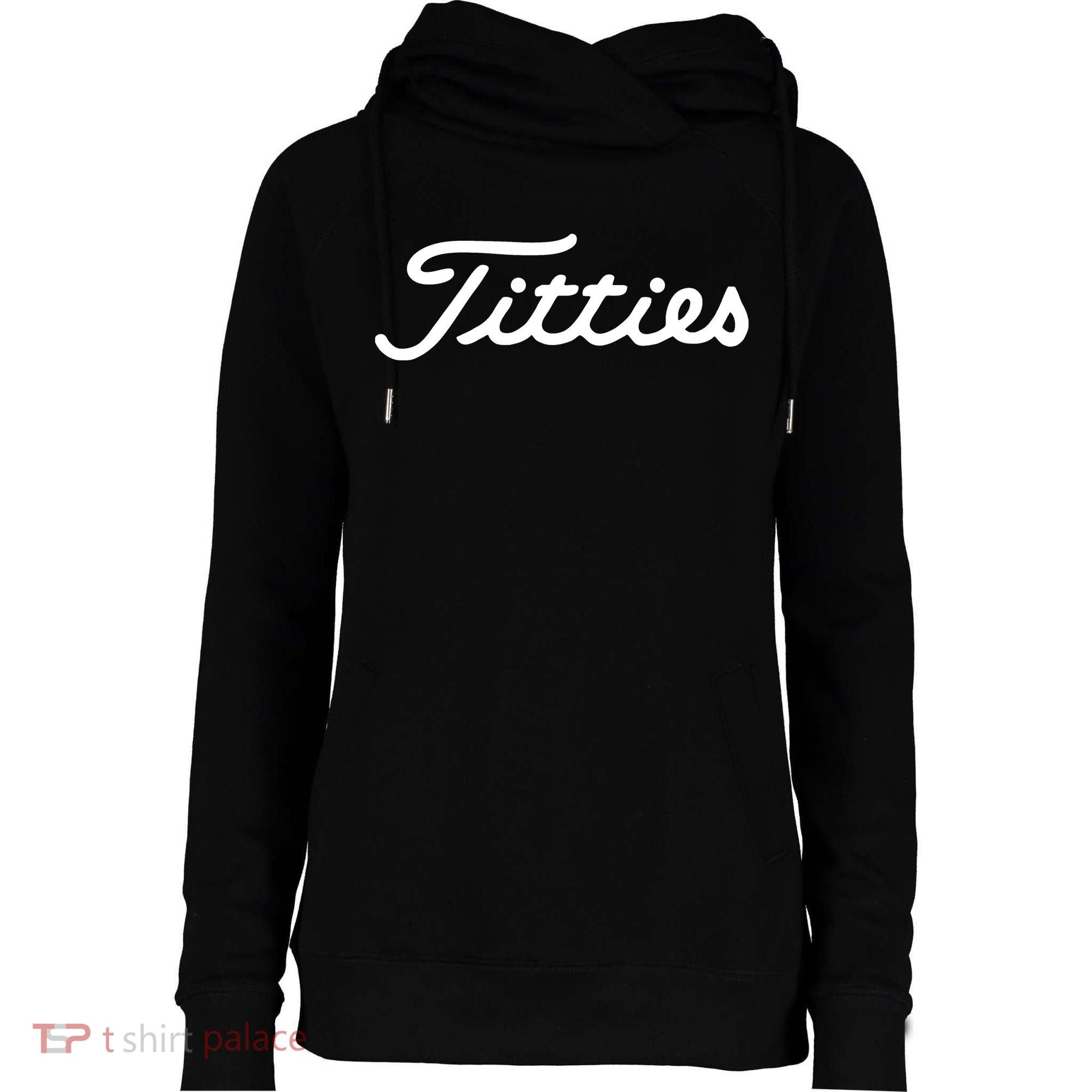 Titties Golf Bachelor Party Funny Golfing Gift Parody Womens Funnel Neck Pullover Hood