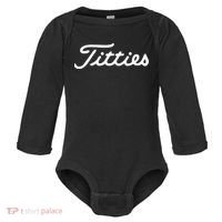 Titties Golf Bachelor Party Funny Golfing Gift Parody Baby Long Sleeve Bodysuit thumb 0