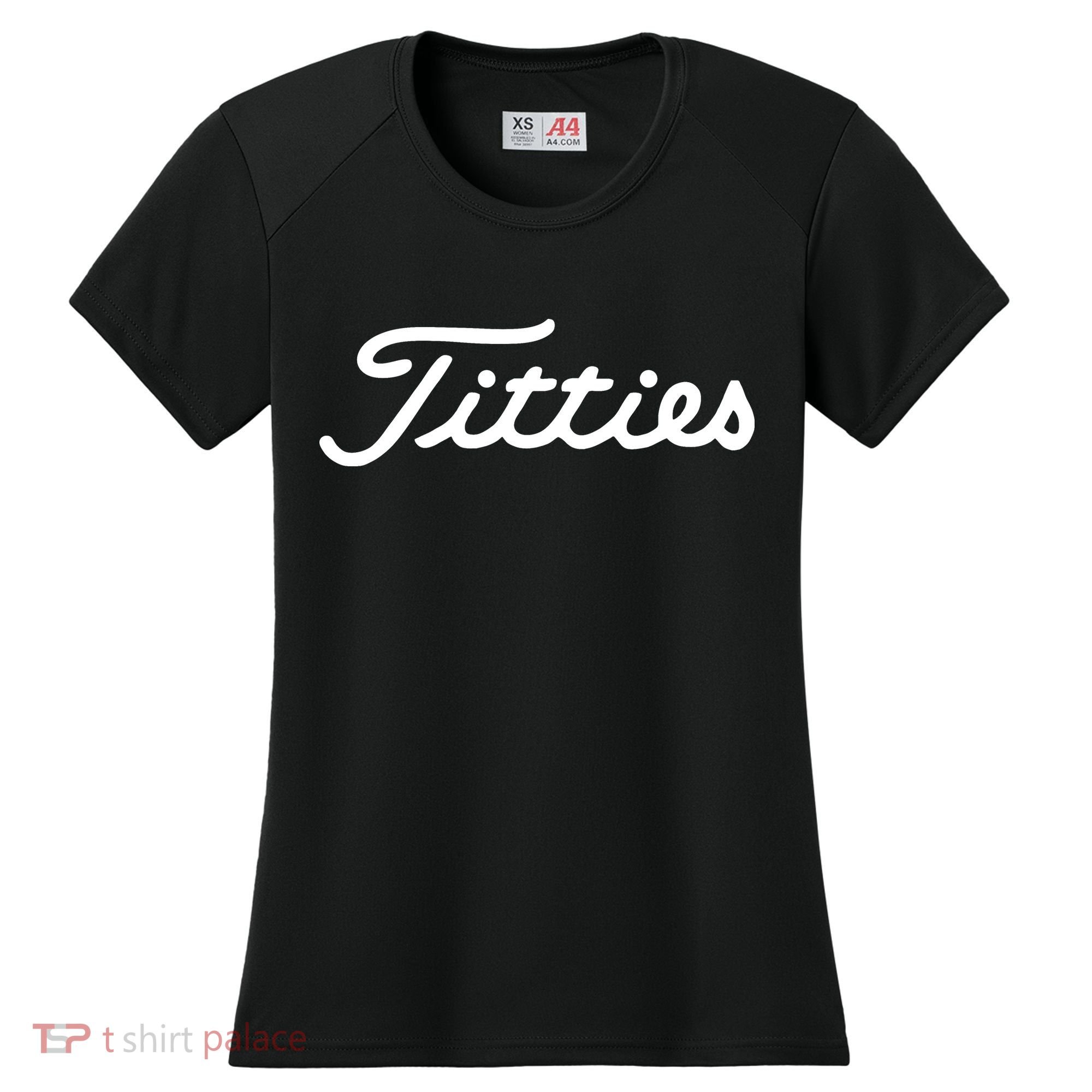 Titties Golf Bachelor Party Funny Golfing Gift Parody Women's Cooling Performance Crew T-Shirt