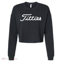 Titties Golf Bachelor Party Funny Golfing Gift Parody Cropped Pullover Crew thumb 0