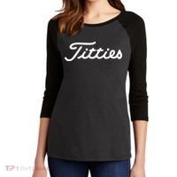 Titties Golf Bachelor Party Funny Golfing Gift Parody Women's Tri-Blend 3/4-Sleeve Raglan Shirt thumb 2