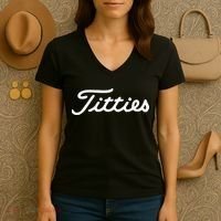 Titties Golf Bachelor Party Funny Golfing Gift Parody Women's V-Neck T-Shirt thumb 3