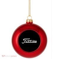 Titties Golf Bachelor Party Funny Golfing Gift Parody Plastic Christmas Ball Ornament thumb 0