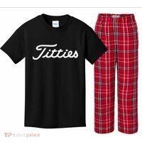 Titties Golf Bachelor Party Funny Golfing Gift Parody Kids Plaid Pajama Set thumb 0