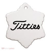 Titties Golf Bachelor Party Funny Golfing Gift Parody Ceramic Ornament thumb 0