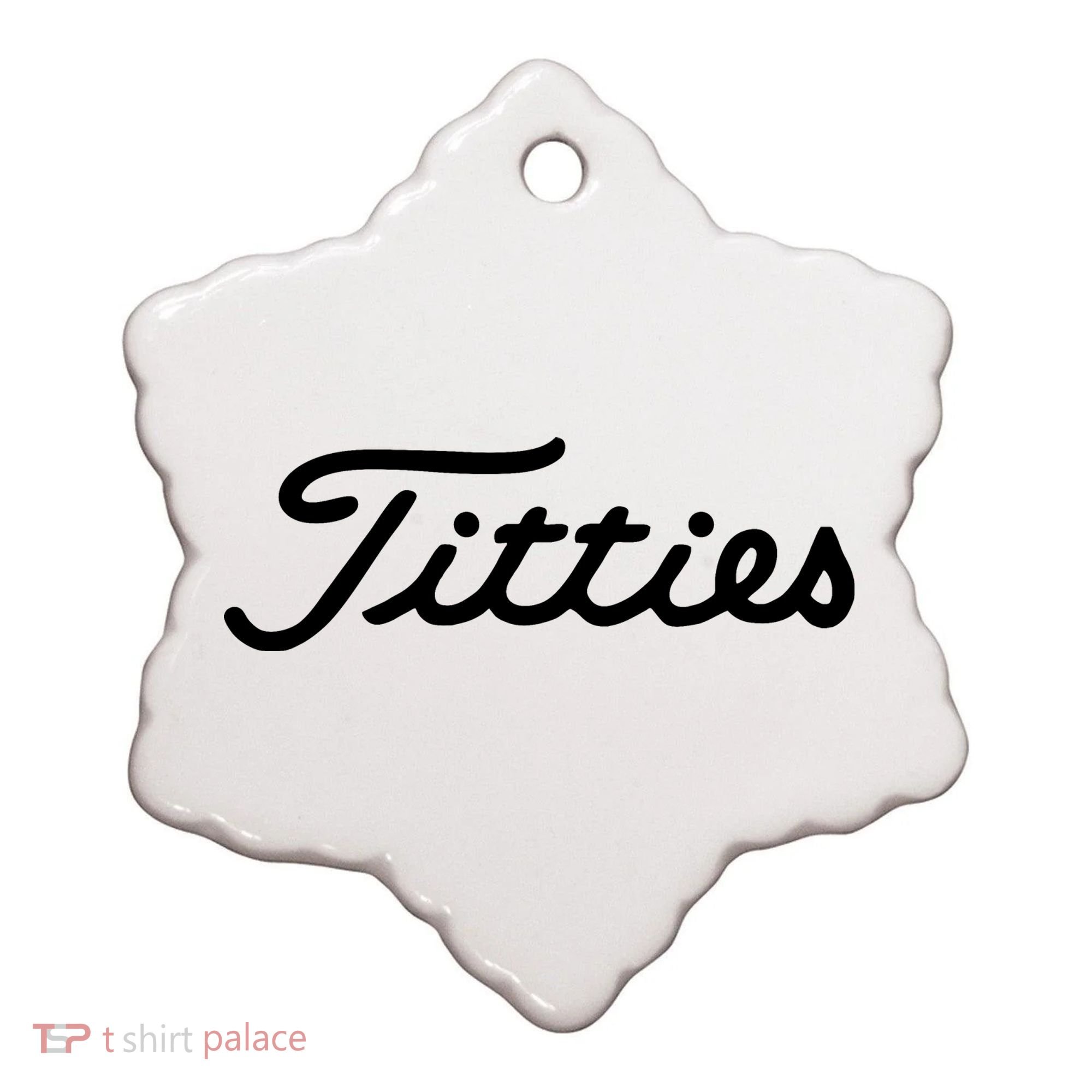 Titties Golf Bachelor Party Funny Golfing Gift Parody Ceramic Ornament
