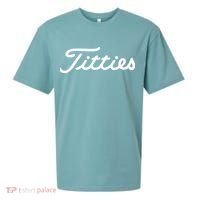 Titties Golf Bachelor Party Funny Golfing Gift Parody Sueded Cloud Jersey T-Shirt thumb 0