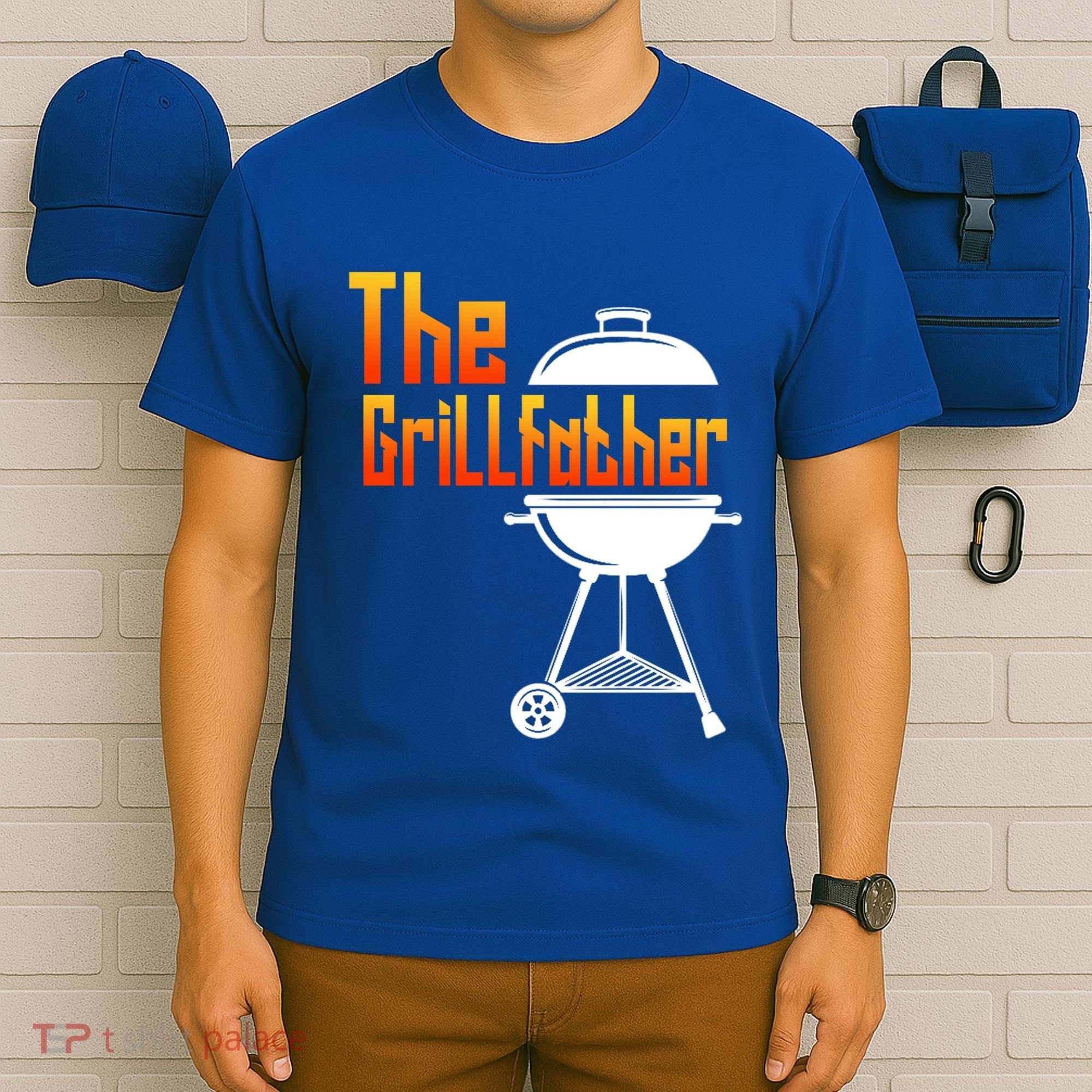 The Grillfather Barbecue Grill Master Smoker Funny Bbq Dad Gift T-Shirt