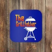 The Grillfather Barbecue Grill Master Smoker Funny Bbq Dad Gift Coaster thumb 0