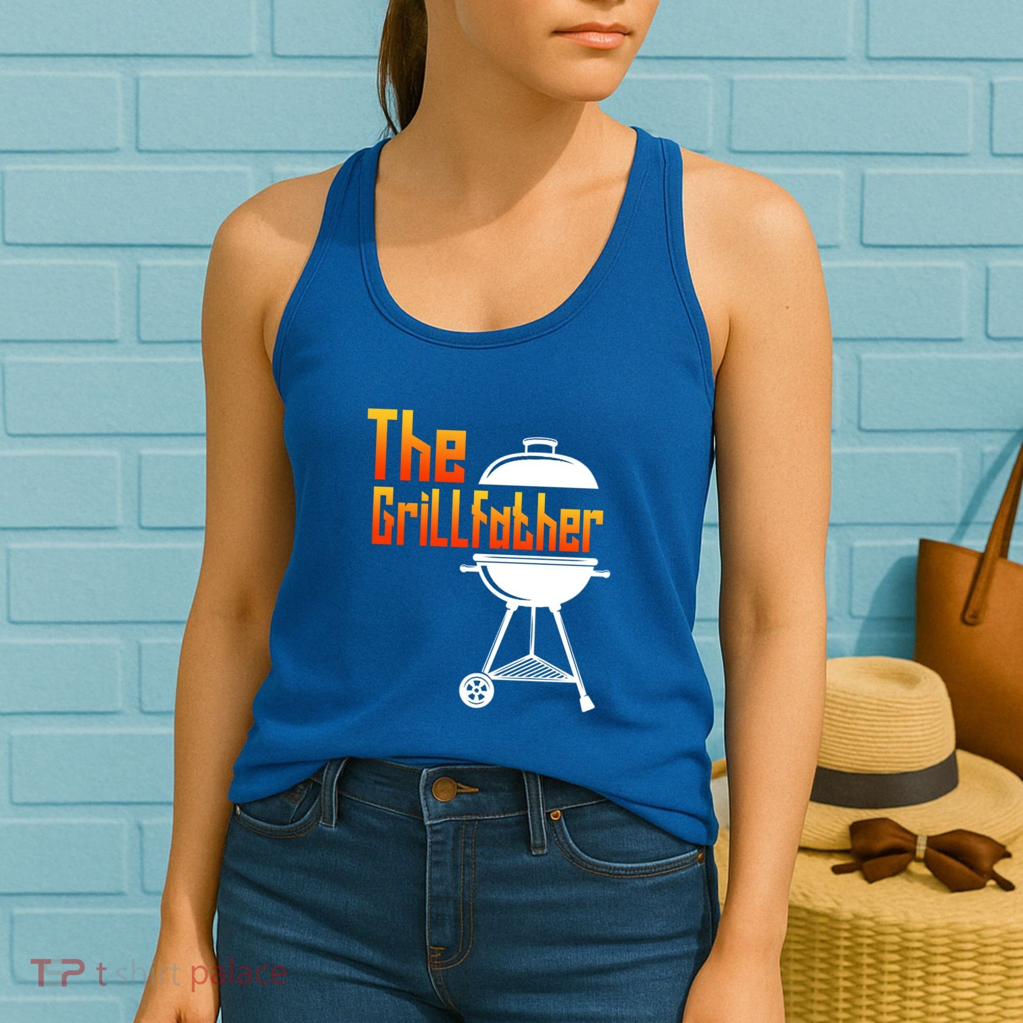 The Grillfather Barbecue Grill Master Smoker Funny Bbq Dad Gift Women's Tank Top
