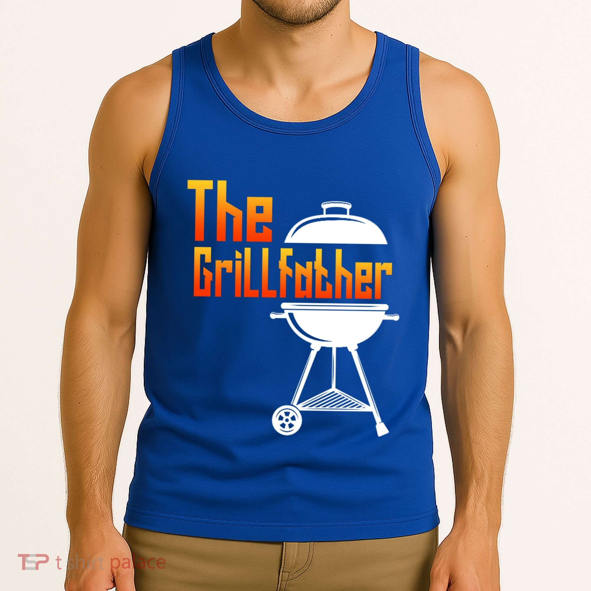 The Grillfather Barbecue Grill Master Smoker Funny Bbq Dad Gift Tank Top