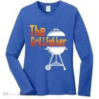 The Grillfather Barbecue Grill Master Smoker Funny Bbq Dad Gift Women's Long Sleeve Shirt thumb 0
