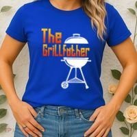 The Grillfather Barbecue Grill Master Smoker Funny Bbq Dad Gift Women's T-Shirt thumb 2