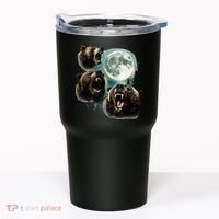 Three Grizzly Bears Howl At Moon Starry Mountain Forest Bear Tumbler thumb 0