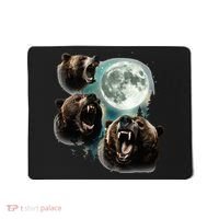 Three Grizzly Bears Howl At Moon Starry Mountain Forest Bear Mousepad thumb 0