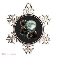 Three Grizzly Bears Howl At Moon Starry Mountain Forest Bear Ornament thumb 0