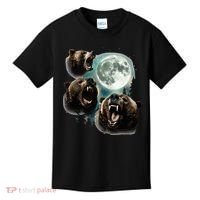 Three Grizzly Bears Howl At Moon Starry Mountain Forest Bear Kids T-Shirt thumb 0