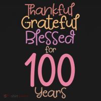 Thankful Grateful Blessed For 100 Years Old 100Th Birthday Gift Doggie Tank thumb 4
