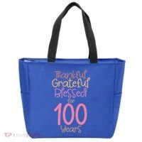 Thankful Grateful Blessed For 100 Years Old 100Th Birthday Gift Tote Bag thumb 0