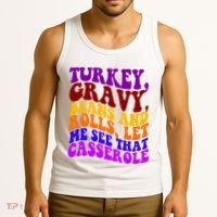 Turkey Gravy Beans And Rolls Let Me See That Casserole Tank Top thumb 3