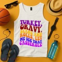 Turkey Gravy Beans And Rolls Let Me See That Casserole Tank Top thumb 4