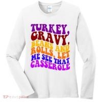 Turkey Gravy Beans And Rolls Let Me See That Casserole Women's Long Sleeve Shirt thumb 0