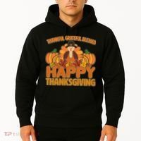 Thankful Grateful Blessed Happy Thanksgiving Turkey Hoodie thumb 2
