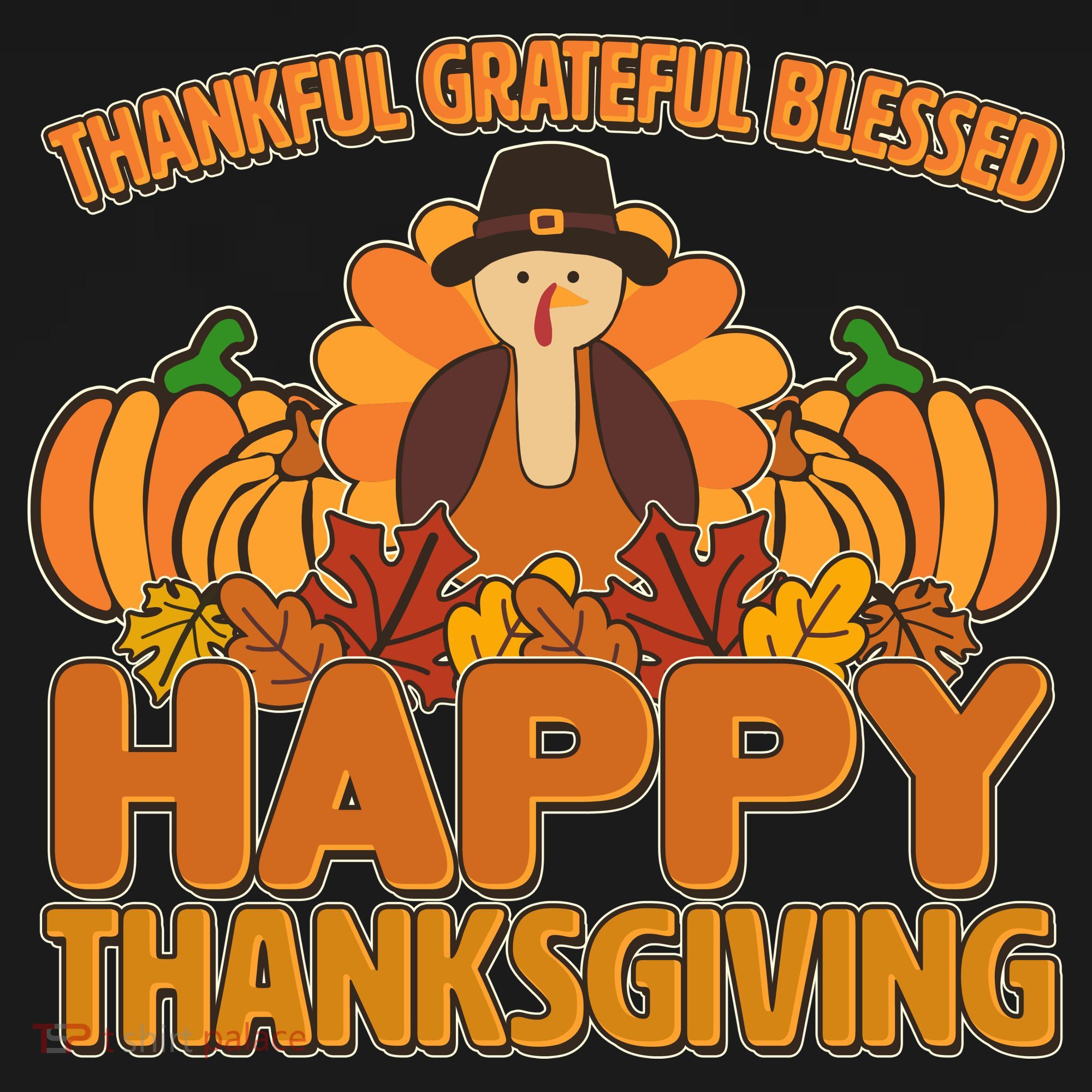 Thankful Grateful Blessed Happy Thanksgiving Turkey Women's Tank Top