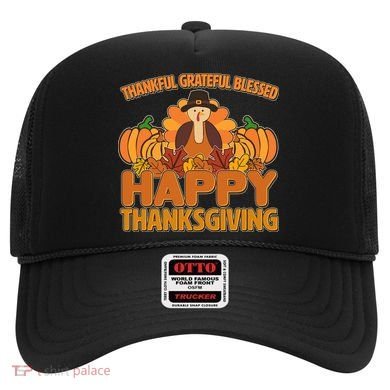Thankful Grateful Blessed Happy Thanksgiving Turkey Hat