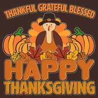 Thankful Grateful Blessed Happy Thanksgiving Turkey Baby Bodysuit thumb 2