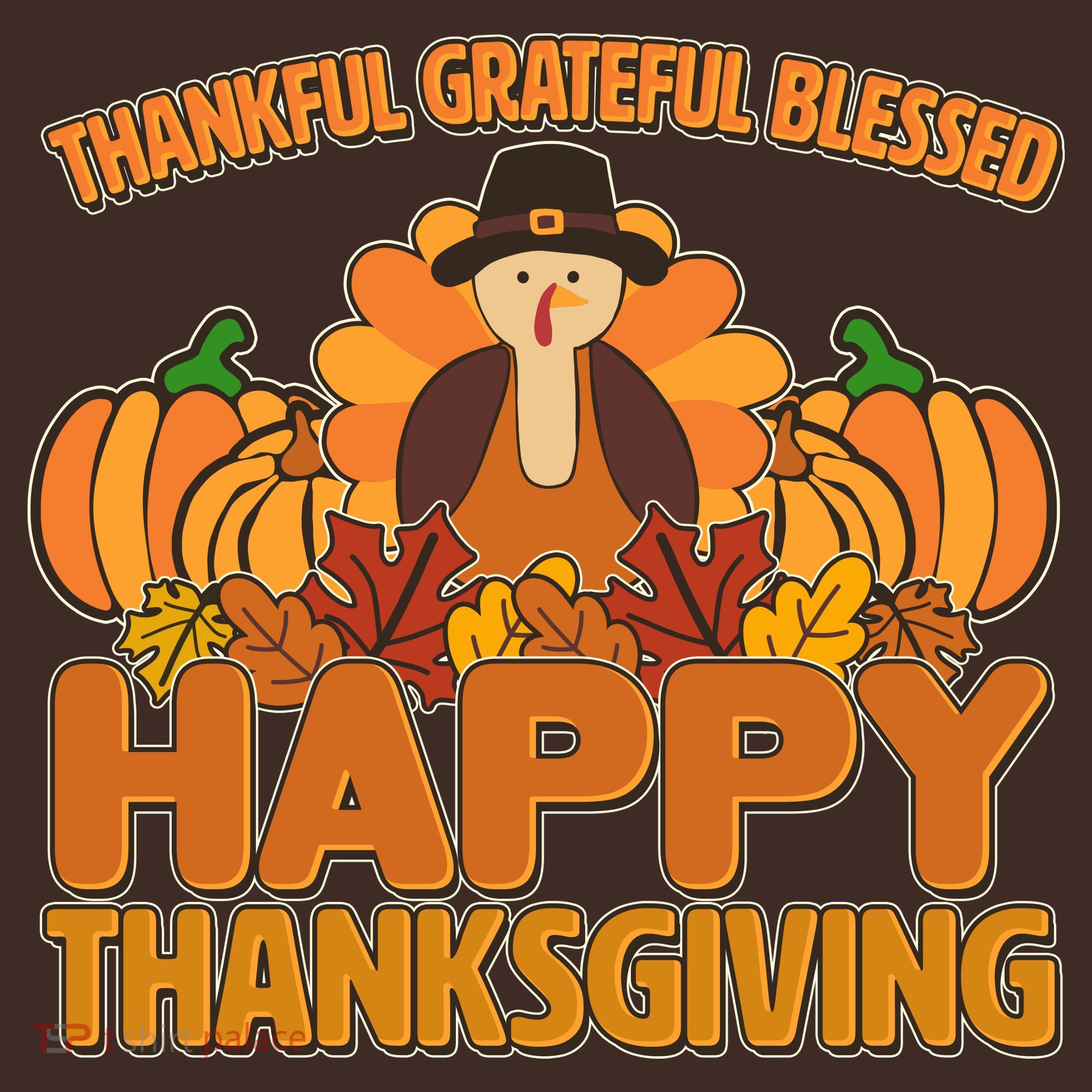 Thankful Grateful Blessed Happy Thanksgiving Turkey Baby Bodysuit