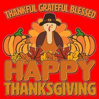 Thankful Grateful Blessed Happy Thanksgiving Turkey Santa Hat thumb 1