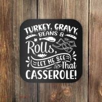 Turkey Gravy Beans & Rolls For Thanksgiving Coaster thumb 0
