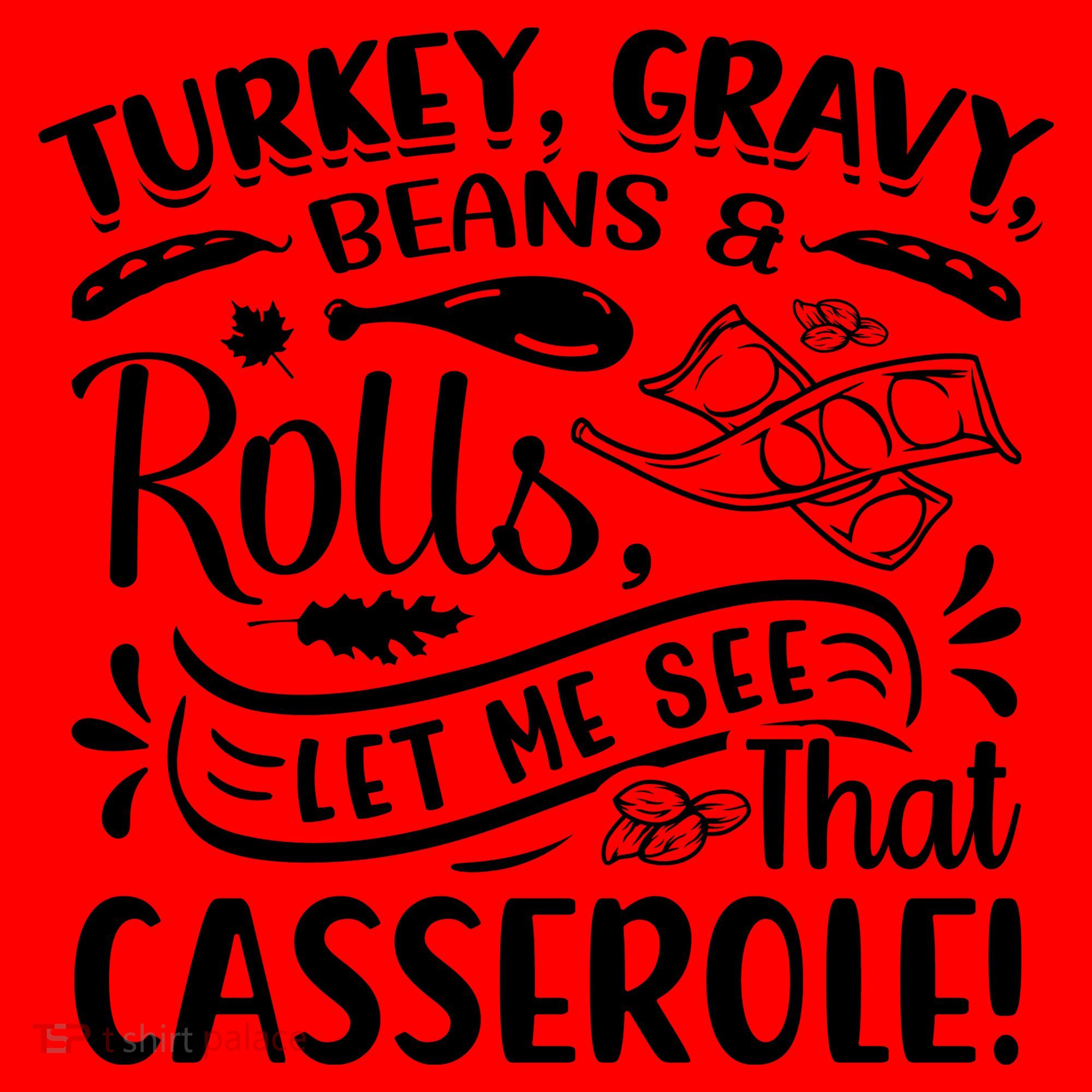 Turkey Gravy Beans & Rolls For Thanksgiving Santa Hat
