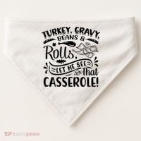 Turkey Gravy Beans & Rolls For Thanksgiving USA-Made Doggie Bandana thumb 0