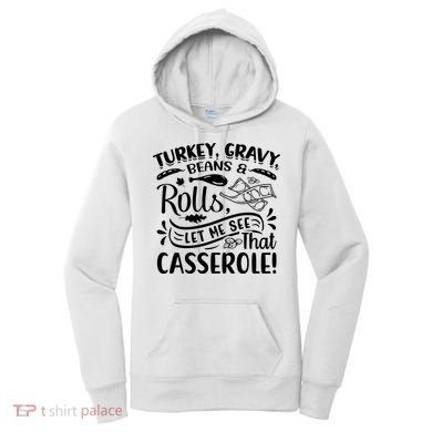 Turkey Gravy Beans & Rolls For Thanksgiving Women's Hoodie