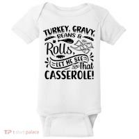 Turkey Gravy Beans & Rolls For Thanksgiving Baby Bodysuit thumb 0