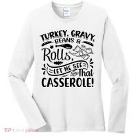 Turkey Gravy Beans & Rolls For Thanksgiving Women's Long Sleeve Shirt thumb 0