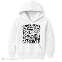 Turkey Gravy Beans & Rolls For Thanksgiving Kids Hoodie thumb 0