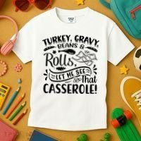 Turkey Gravy Beans & Rolls For Thanksgiving Kids T-Shirt thumb 3