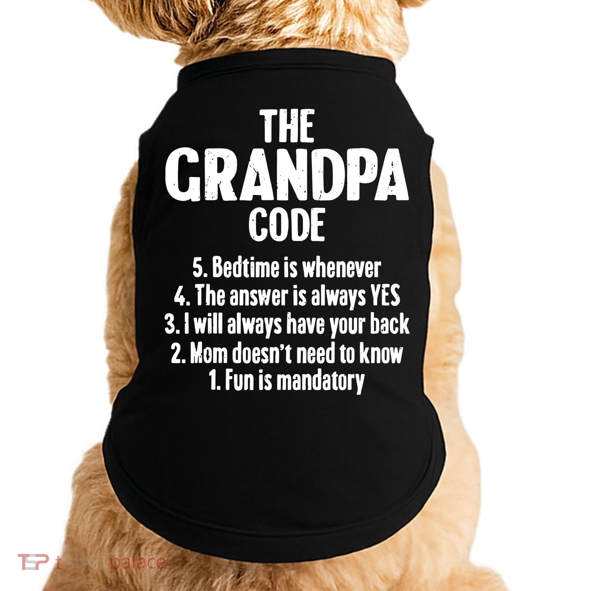 The Grandpa Code Cool Best Grandfather Humor Joke Doggie Tank