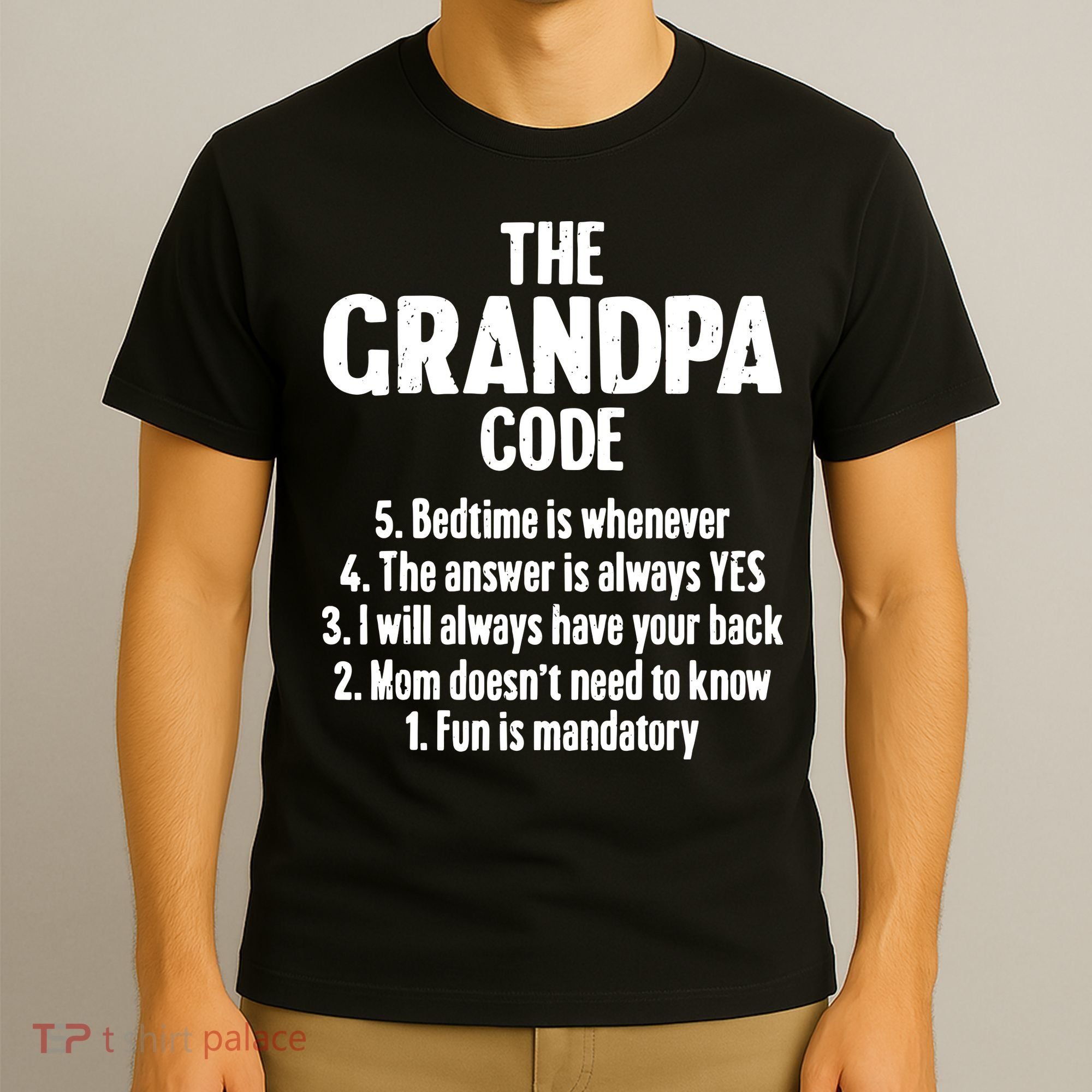 The Grandpa Code Cool Best Grandfather Humor Joke T-Shirt